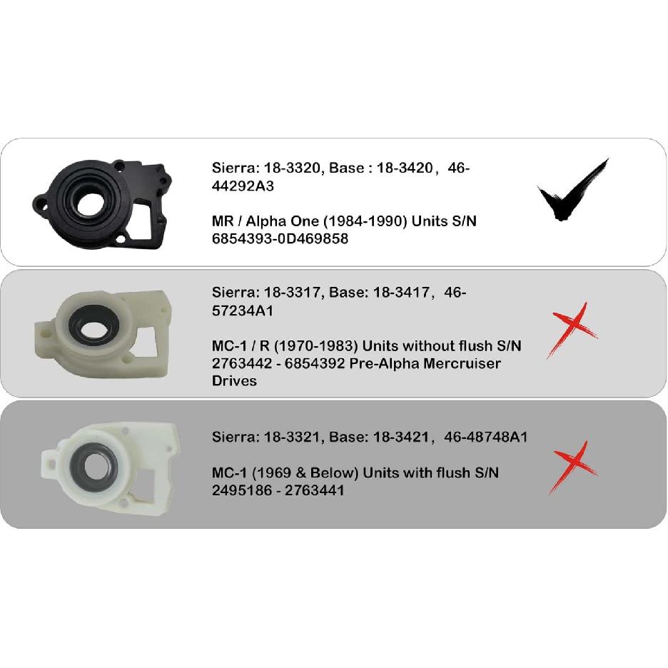 

96148A8 Water Pump Repair Kit with Housing and Base for Mercury Outboards and MerCruiser Alpha One Stern Drive Replaces 46-96148A8 Sierra 18-3320