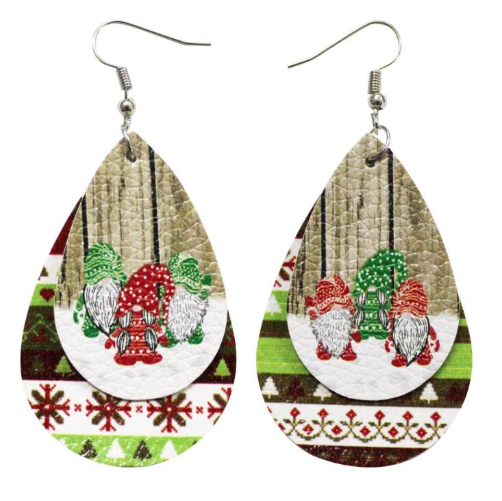 2025 New Fashion Women Christmas Santa Claus Snowman Drop Shaped Earrings Women Cute Christmas Party Earrings Jewelry Gifts