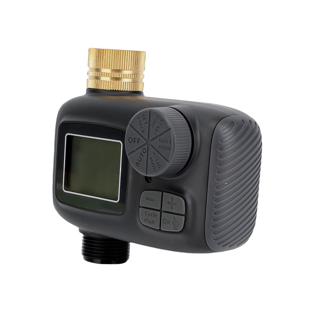Sprinkler Timer with Brass Inlet Hose Timer 2 Outlet Function IP55 Waterproof Digital Drip Irrigation Automatic