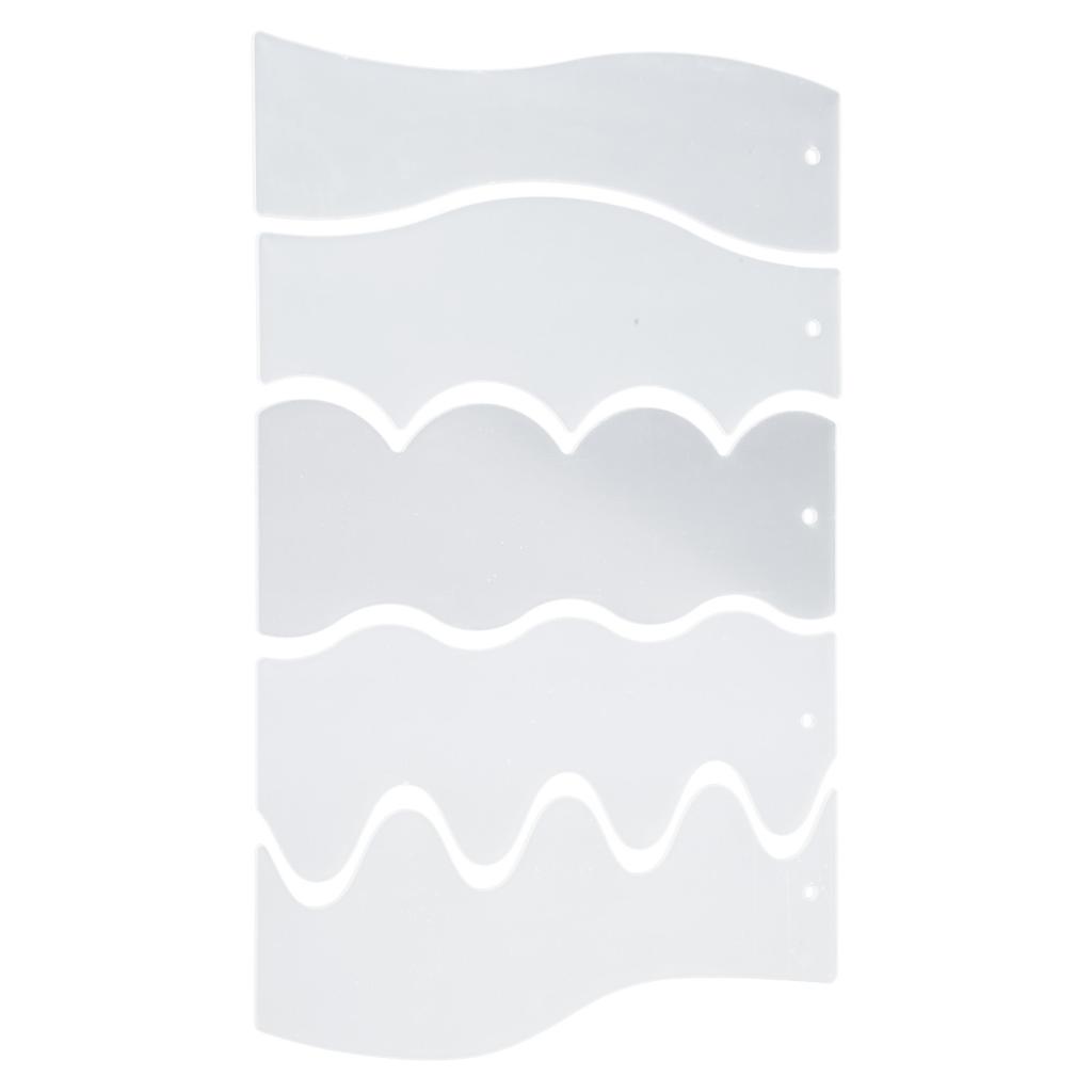 5Pcs Clear Acrylic Quilting Rulers Quilting Templates Double Side Wavy Quilting Rulers Stencils For Patchwork Project