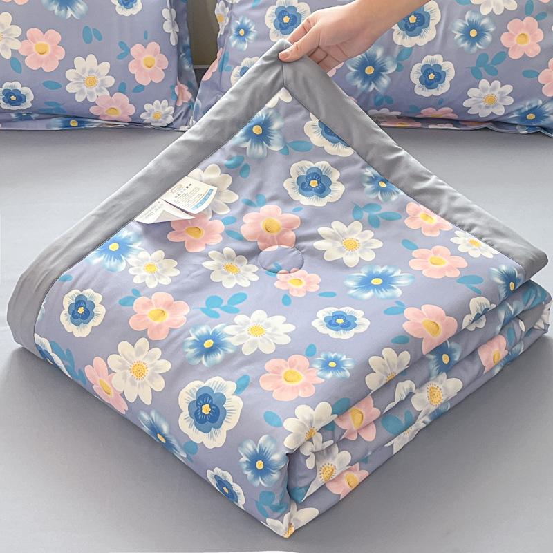 Washed Cotton Ultrasonic Embossed Summer Quilt - Double Size, Lightweight, Ideal for Air Conditioning, Gift or Group Purchase.