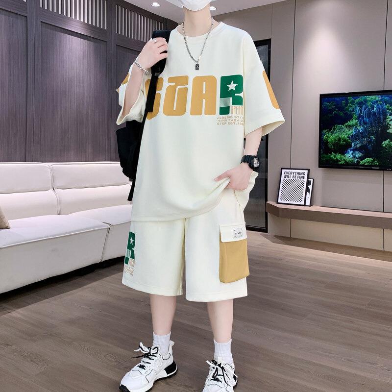 Summer Casual Boys' Loose-Fit Short-Sleeve and Shorts Set - Trendy Junior High Sportswear