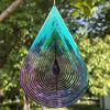 Colorful Silver Stainless Steel Raindrop Wind Spinner - 3D Foldable Ornament for Home and Balcony.