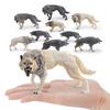 Wild Animal Wolf Family Model - Children's Educational Toy Set with Male, Female, and Cub Wolves
