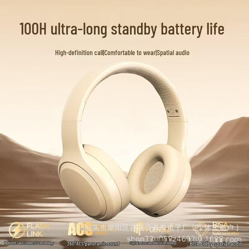 New Over-Ear Bluetooth Headset with Metal Slider for Gaming and Calls