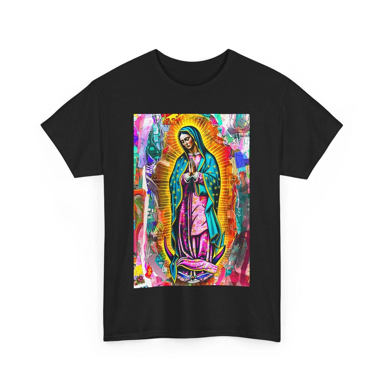 LA VIRGEN DE GUADALUPE MARIA VIRGIN MARY ART MEXICAN TEE Tshirt MEN WOMEN SHIRT 4XL