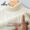 Men's 100% Merino Wool Cable Knit Turtleneck Sweater