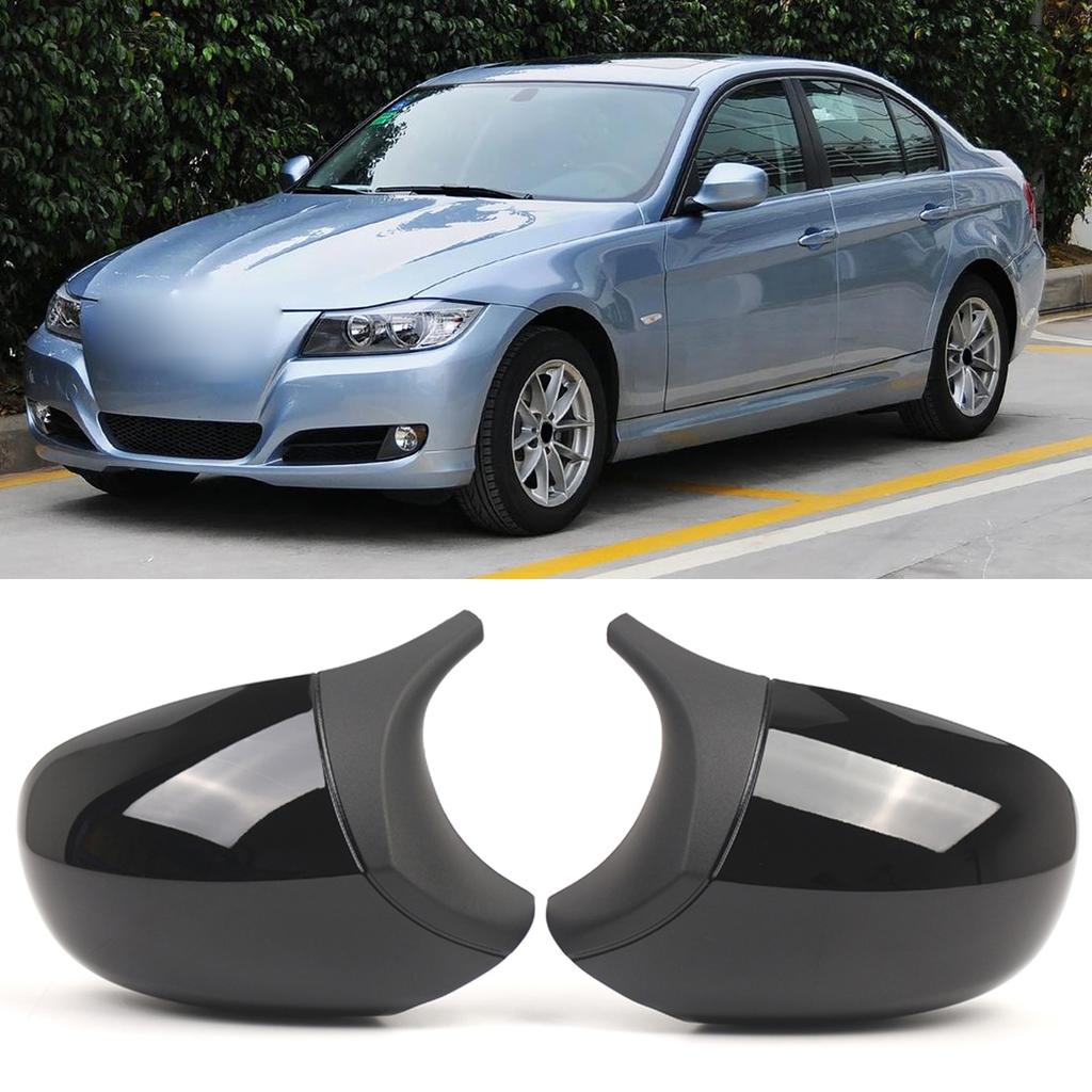 Rear View Mirror Cover Replacement for E90 E91 E92 E93 LCI Gloss Black Car Accessory
