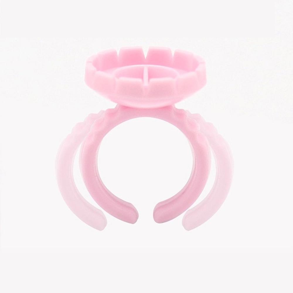 Lash Glue Ring Holder, Blossom Glue Tray for Eyelash Extensions, 100PCS