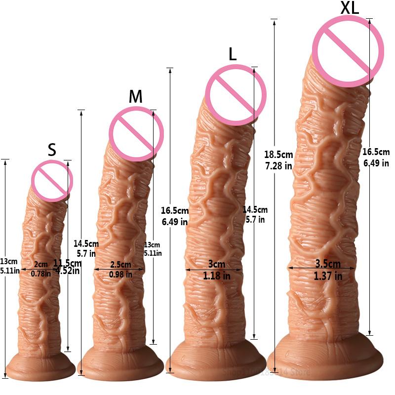 Super měkký lesbický popruh Velké dildo Realistické Malý falešný penis Dick Anální kolík Sexuální hračky pro dospělé