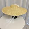Straw Hat With Butterfly Knot For Summer Beach Sun Protection And Fashion
