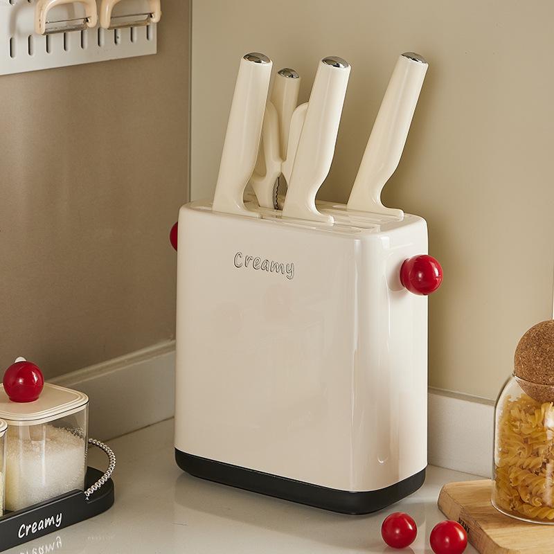 Dopamine Multifunctional Kitchen Knife & Chopstick Storage Rack - Stylish Plastic Organizer for Modern Homes