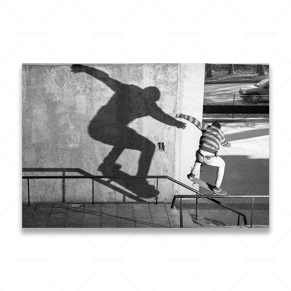 Skateboarding Extreme Sports Posters Prints Black White Photo Canvas Painting Wall Art Pictures Room Decor Skateboard Lover Gift