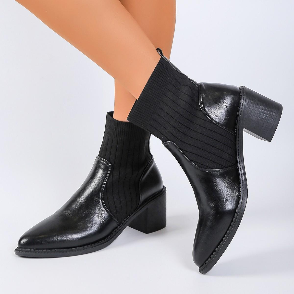 

Winter Elegant Pointed Solid Color Sexy Casual Short Boots Fashionable and Comfortable Women s Wear-resistant Walking Boots 35