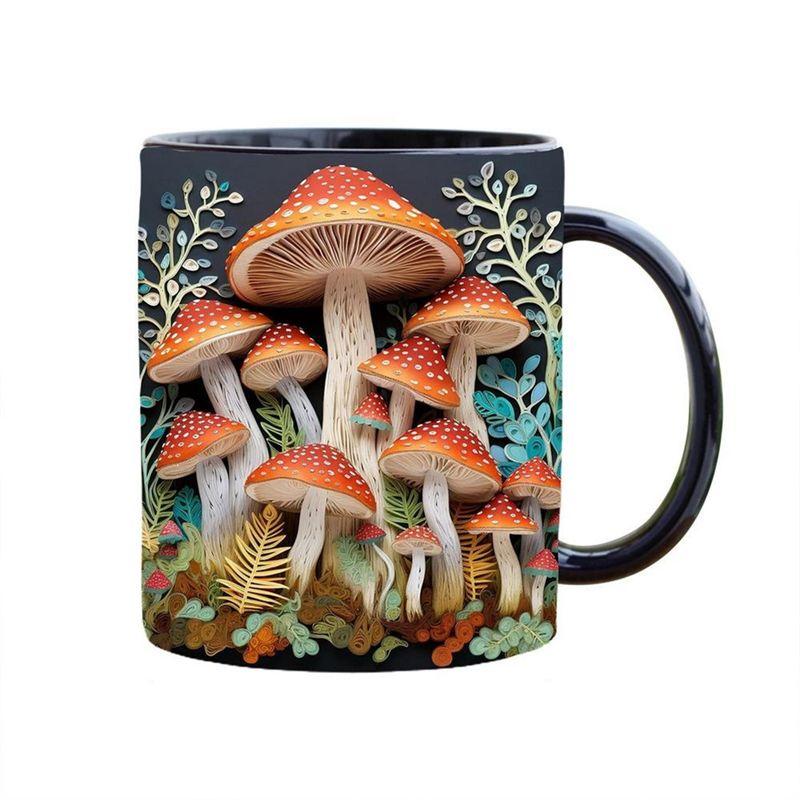 AEE4-3D Magic Mushrooms Mug Creative 3D Fun Space Design Mugs Offices Multi-Purpose Drink Cup For Home Office Dorm