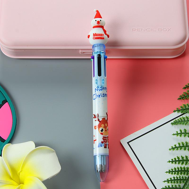 

6-Color Ballpoint Pen - Christmas Gift for Students and Kids, Ideal for Doodling, Journaling, Office Stationery 0.7 Bullet Type