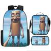 Three-pack Lightweight Children's School Bag Set, School Bag + Lunch Bag + Pencil Bag, Printed School Bag Set