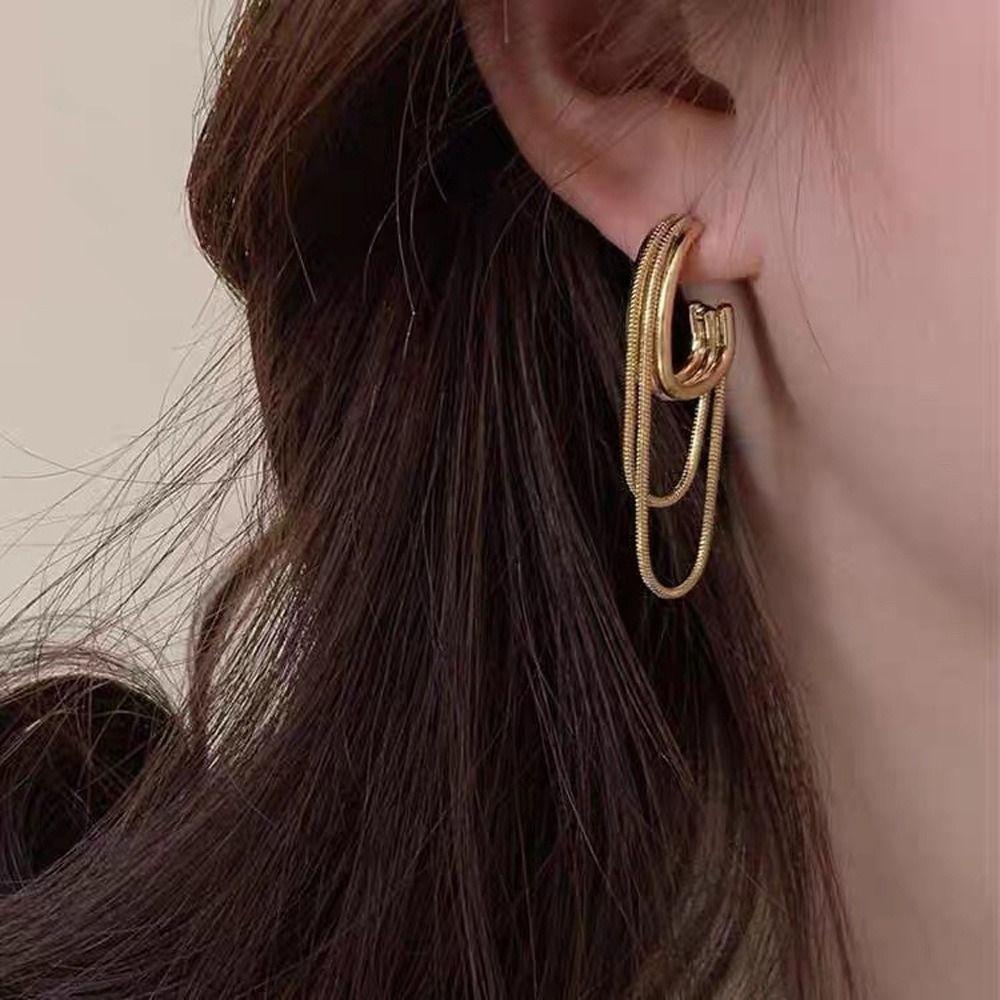 Ear Accessory Women's Drop Earrings Metal Dangle Earrings Tassel Geometric Earrings Wedding
