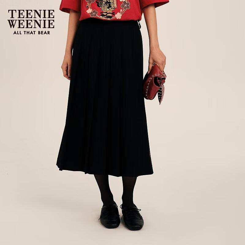 Teenie Weenie Bear Preppy Embroidered Pleated Skirt L