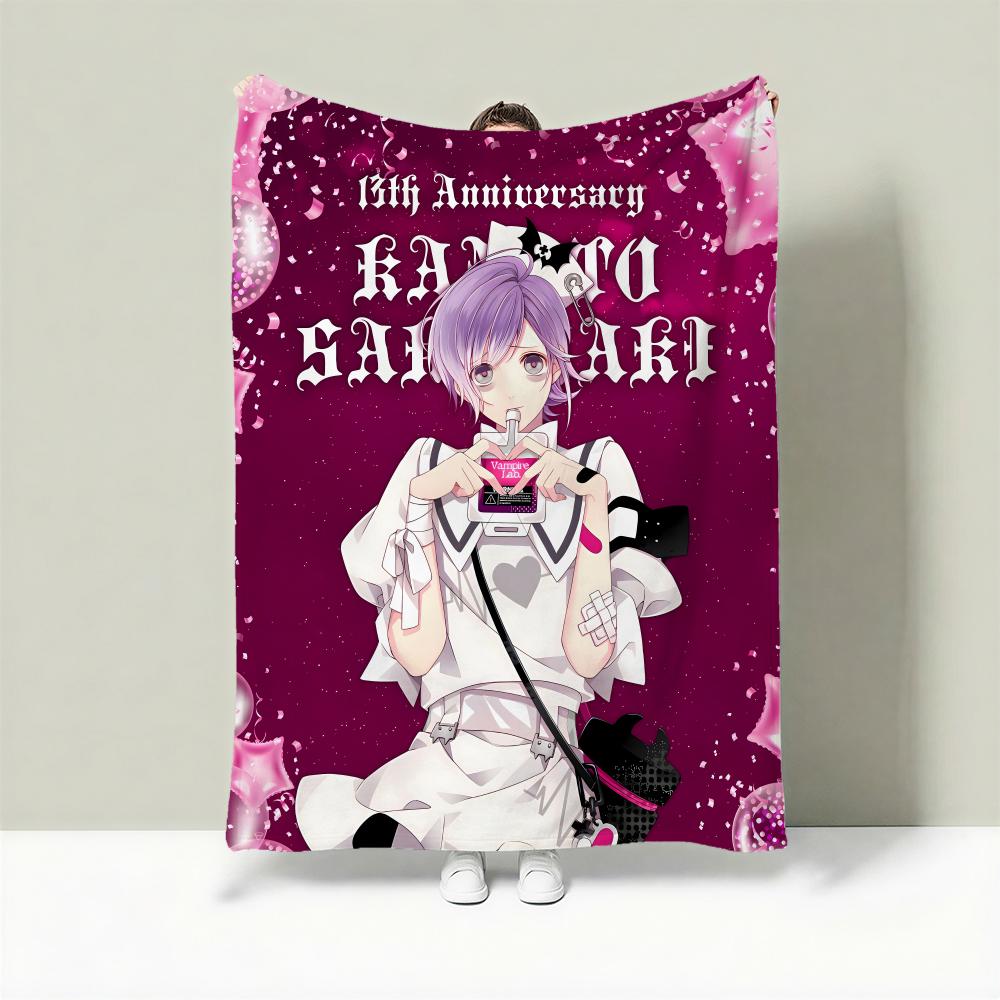 Anime D-Diabolik Lovers Throw Lightweight 240g Flannel Blanket Soft Skin-friendly for Summer Cooling 75cmx90cm