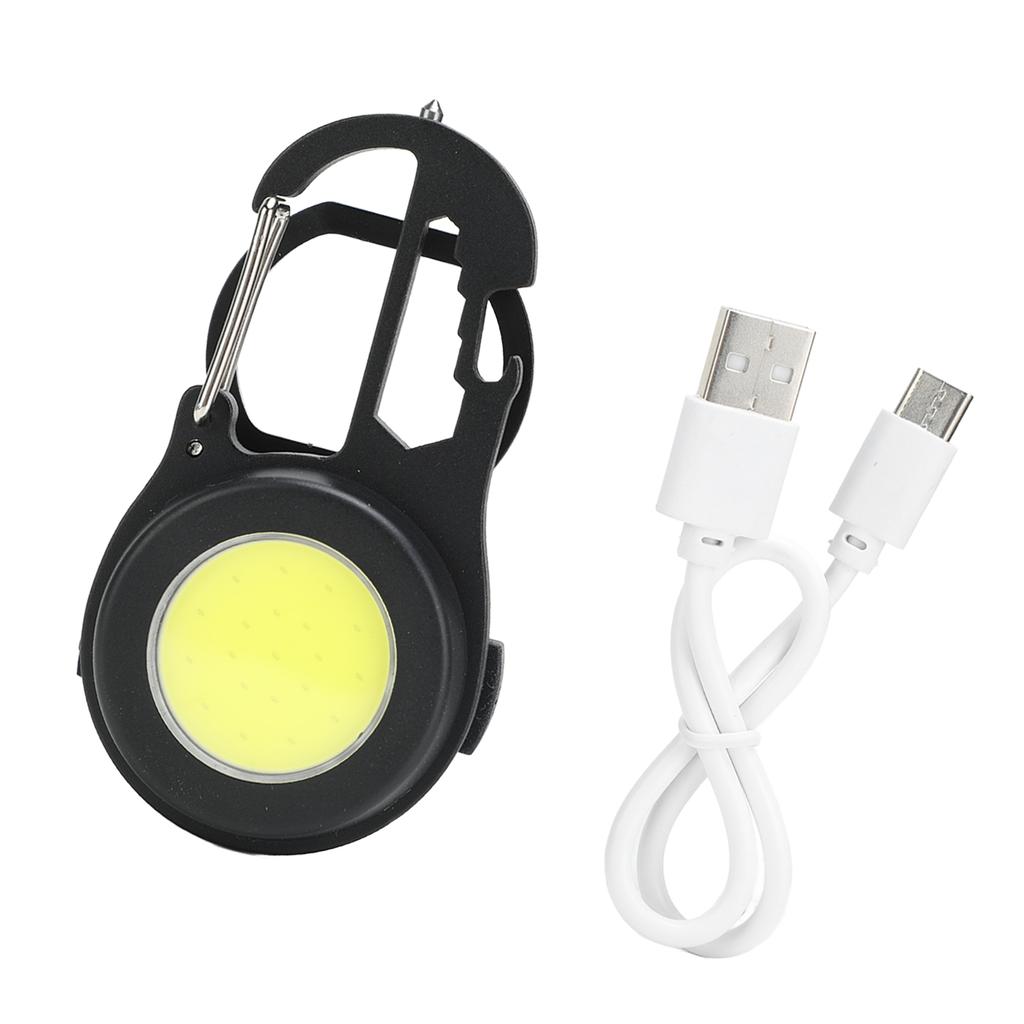 COB Keychain Flashlight 4 Levels Brightness Type C Fast Charging Magnet Back Portable Pocket Flashlight for Outdoor Home