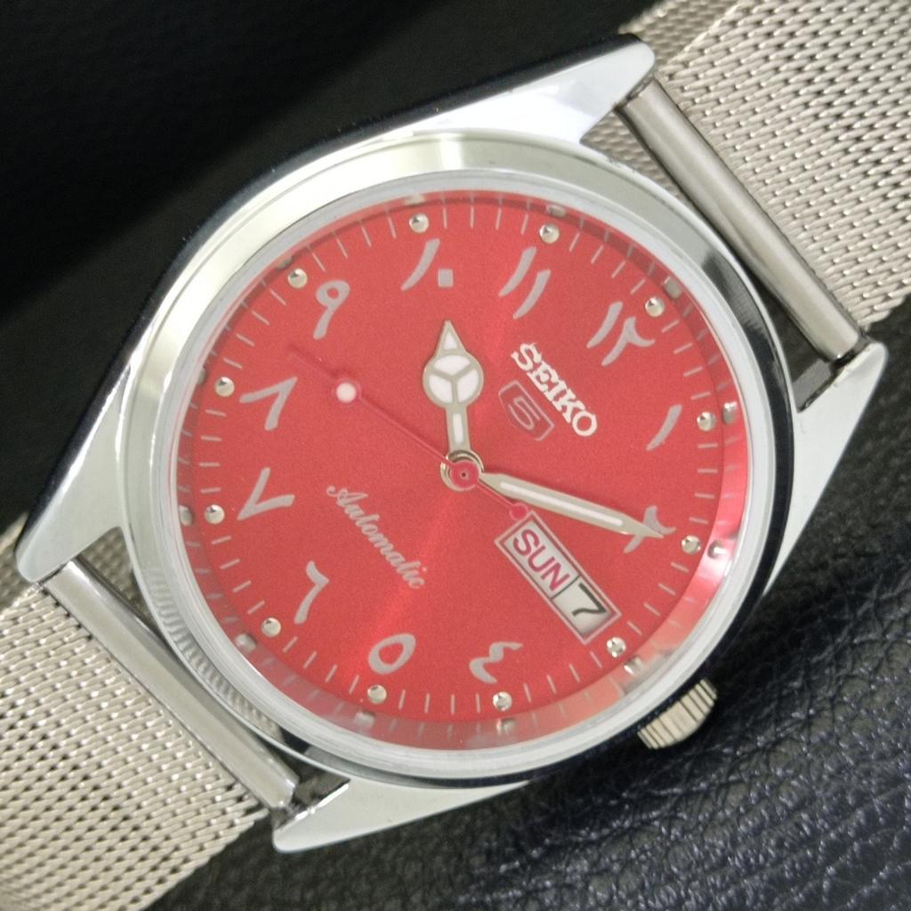 

AUTOMATIC VINTAGE REFURBISHED SEIKO 5 JAPAN 6309A MENS RED DIAL WATCH a441164-4 Sk-a441164