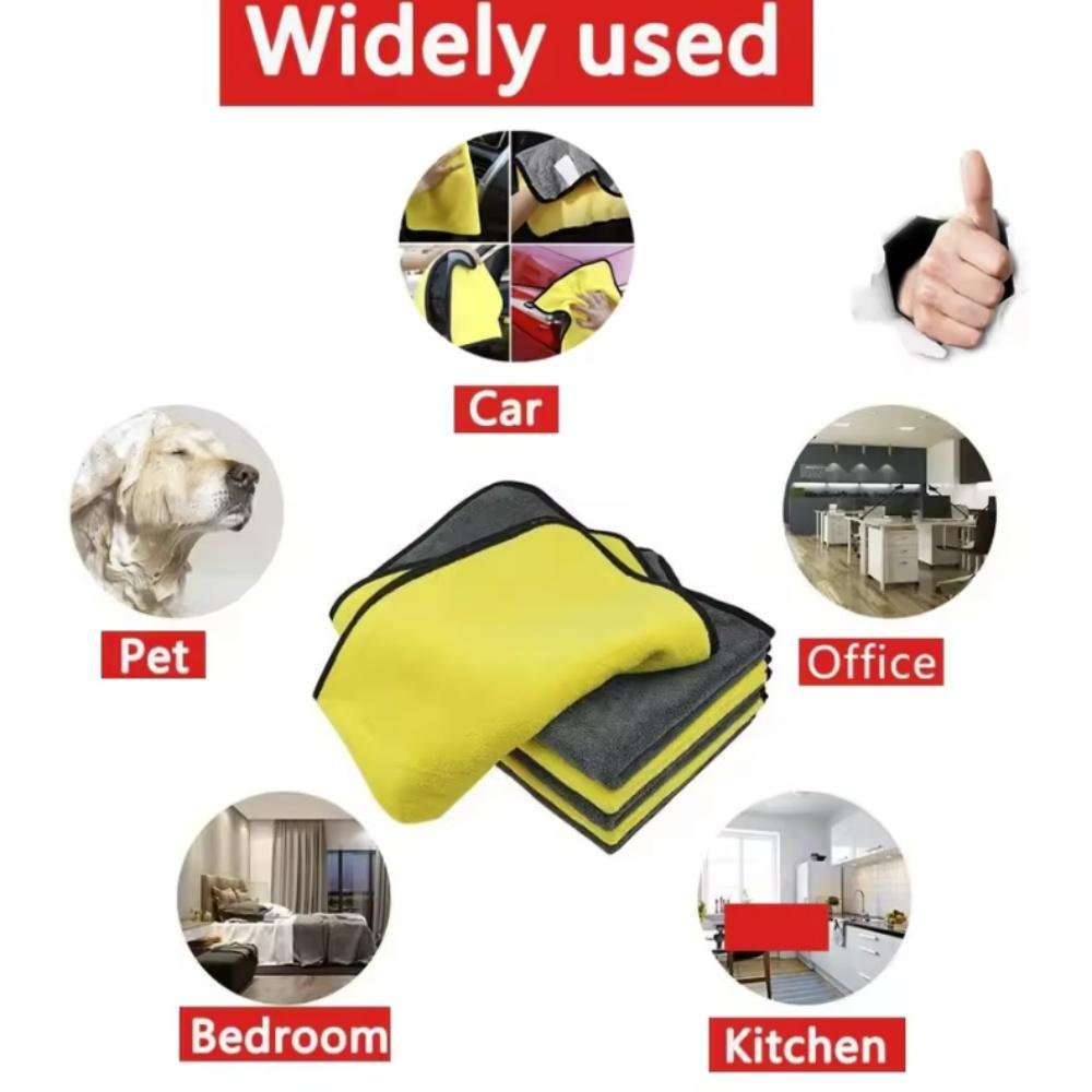 Microfiber Car Cleaning Towel Thicken Soft Drying Cloth Auto Body Washing Towels Double Layer Clean Rags Detailing