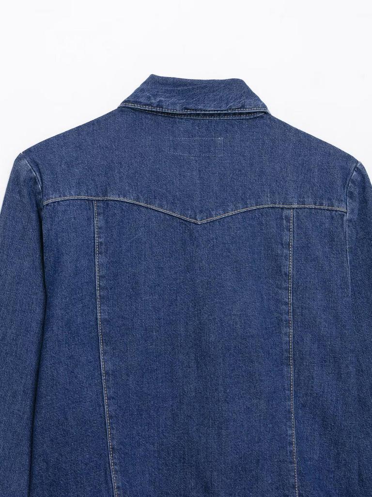 2025 Spring Women's Fashion: European & American Style Denim Shirt with Long Pants