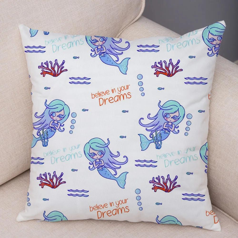 Taie d'Oreiller Décorative En Forme De Sirène Mignonne, Ornements De Bureau, De Salon, De Maison