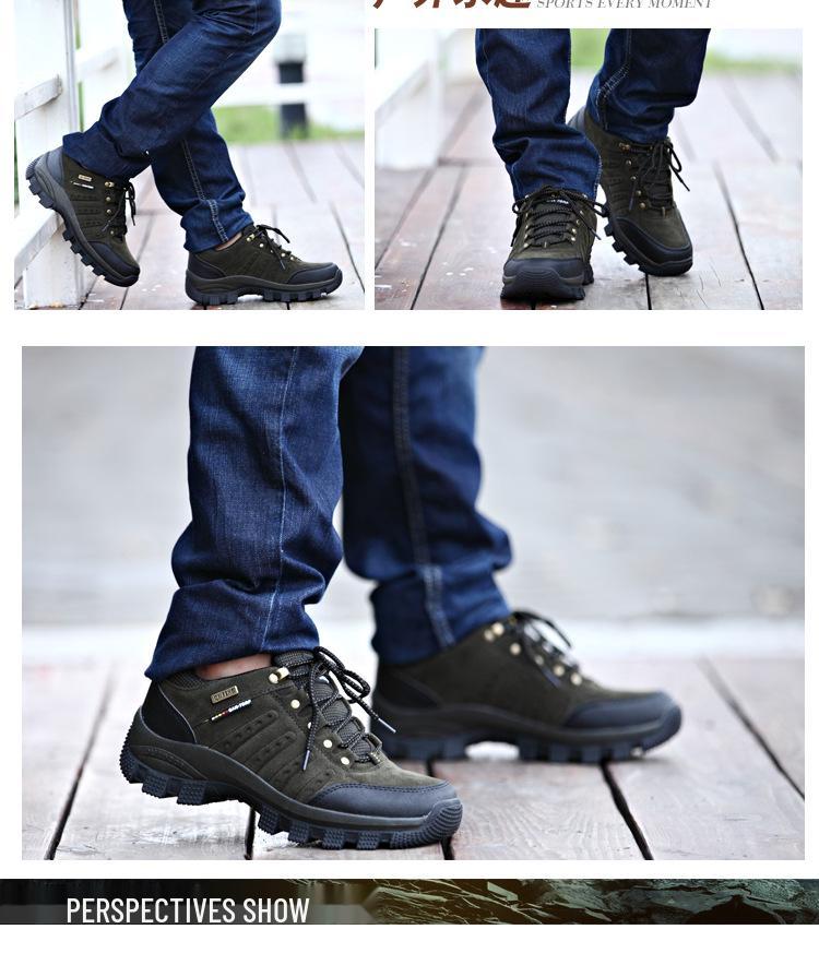 2025 Unisex Leather Hiking Shoes - Spring/Autumn Outdoor Trekking, Large Size, Dad Style