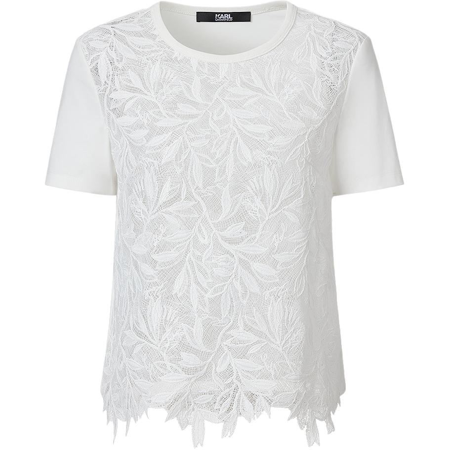 Karl Lagerfeld Casual Commuting Trendy Travel Light Luxury Printed Embroidered Round Neck Pullover Regular Sleeve T-Shirt Women Tops M22L1716100