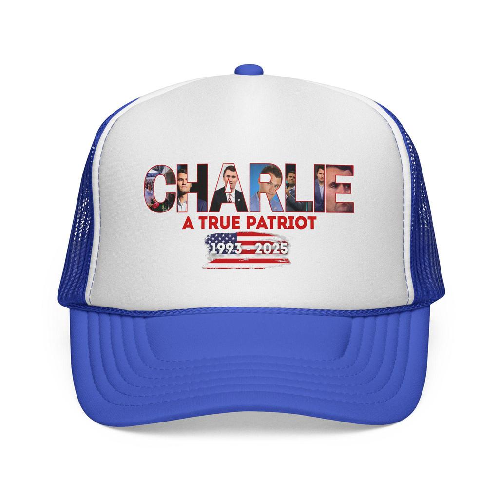 Charlie Kirk A True Patriot Tribute Trucker Hat. Patriotic Baseball Hat. And For Charlie Kirk.