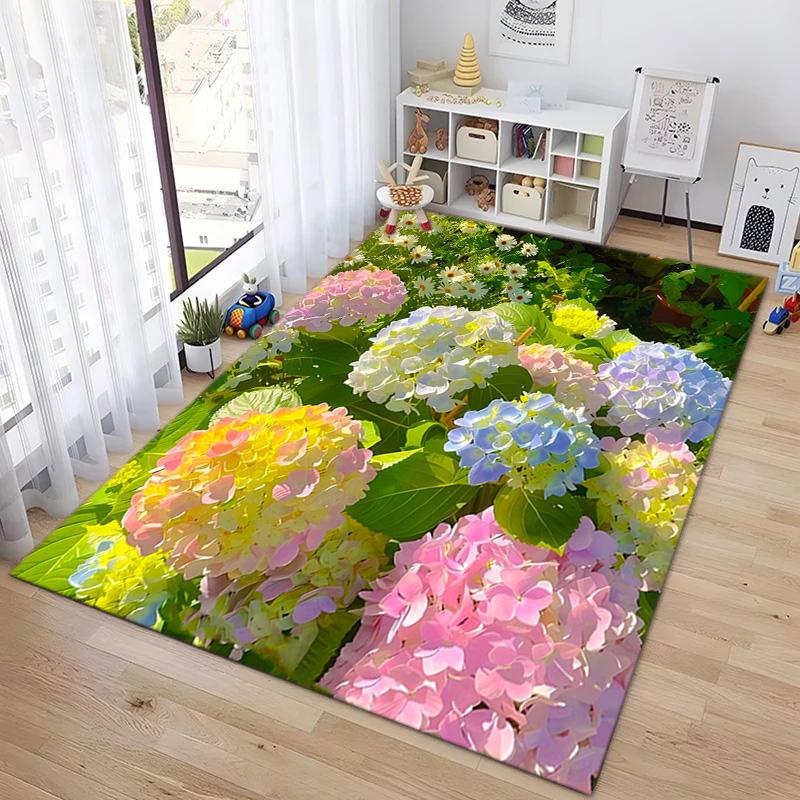 Elegant Pink Roses Garden Art Carpet Is Suitable For Living Room And Bedroom Doormats Office Balcony Decorative Carpet A5