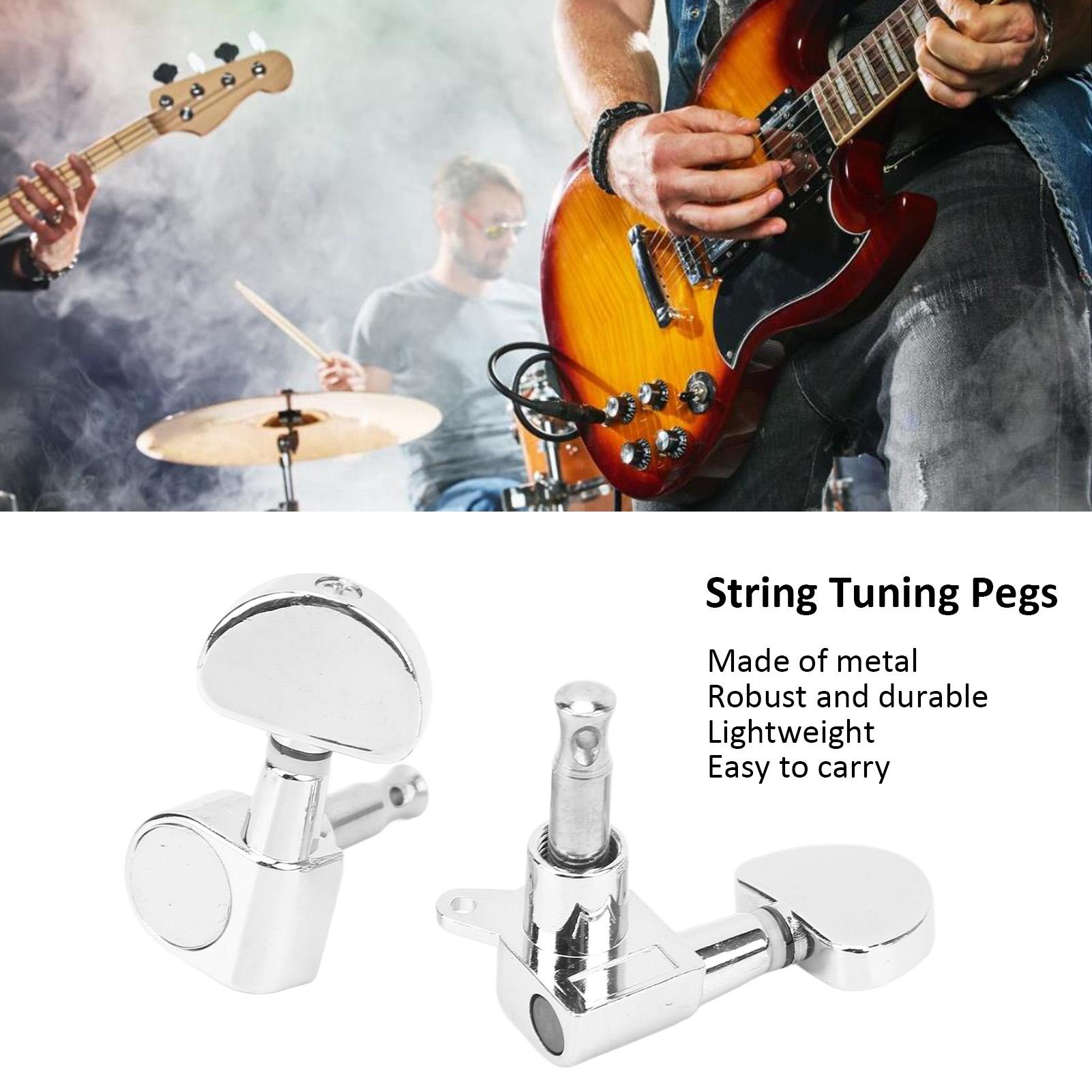 

3R3L Guitar Locking Tuners Semicircle Head Heavy Duty Internal Gear Bevel Angle String Tuning Pegs