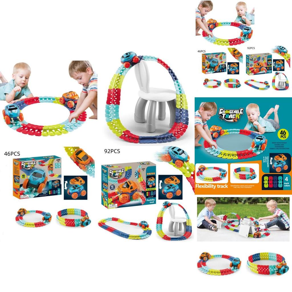 Magisches Schwerelosigkeits-Autobahn-Spielset mit LED-Rennwagen und im Dunkeln leuchtenden Regenbogen-Schienen Perfektes Geschenk für Kinder!