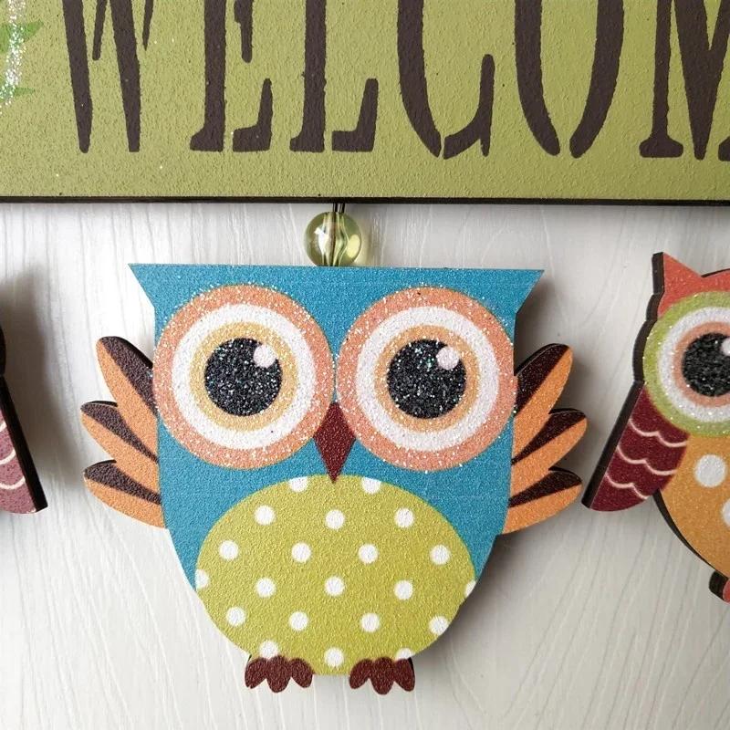Rural Style Home Decor Creative and Personalized Owl Welcome To The Wall Hanging
