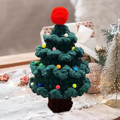 Árvore de Natal Crochê à Mão Escultura de Figura DIY Tricotada à Mão para Quarto Festival