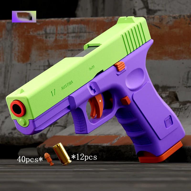 Pistol Gun Soft Bullet Gun With Blowback Single Shot And Shell Ejcetion Capability Blaster Outdoor Sports Shooting Game