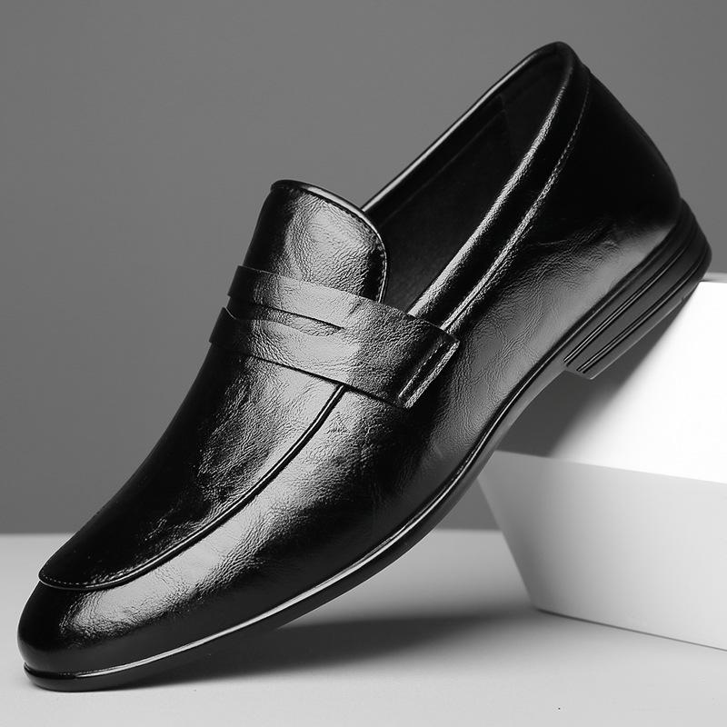 Fashion Designer New Men's Pointed Black Wedding Driving Shoes Male Penny Loafers Formal Dress Footwear Zapatos Hombre