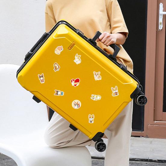 50 buc./set autocolant capac telefon desen animat auto-adeziv impermeabil PVC detașabil DIY corgi câine tema animală bagaje skateboard decal pentru studenți