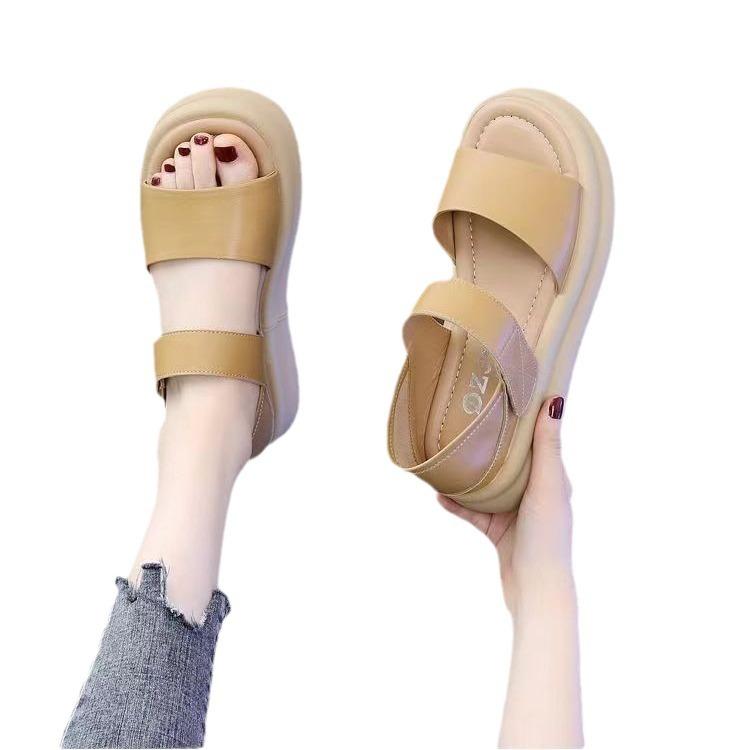 Internet Celebrities Popular Platform Sandals Women Wear 2025 Summer New Fashion Versatile Height Stepping On Shit Feeling Beach Sandals