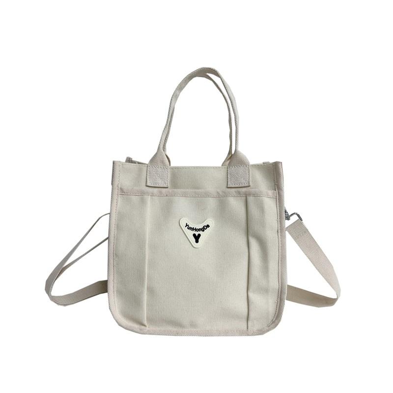 

Холст Сумочка Сплошной цвет Женская сумка через плечо Маленькая сумка-тоут белый