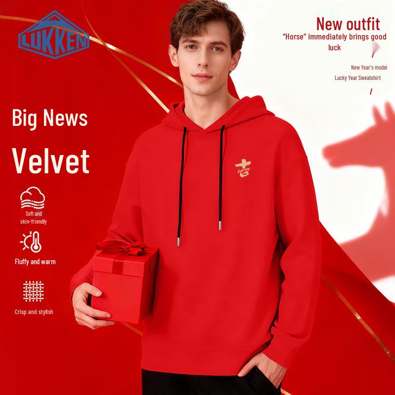 

LUKKEN Men s Auspicious Year of the Horse Fleece Hooded Sweatshirt 4XL