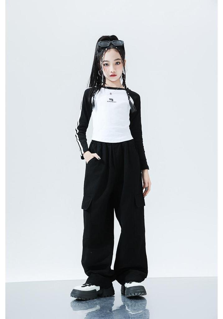 Girls' Jazz and Hip Hop Dance Performance Outfit for Autumn