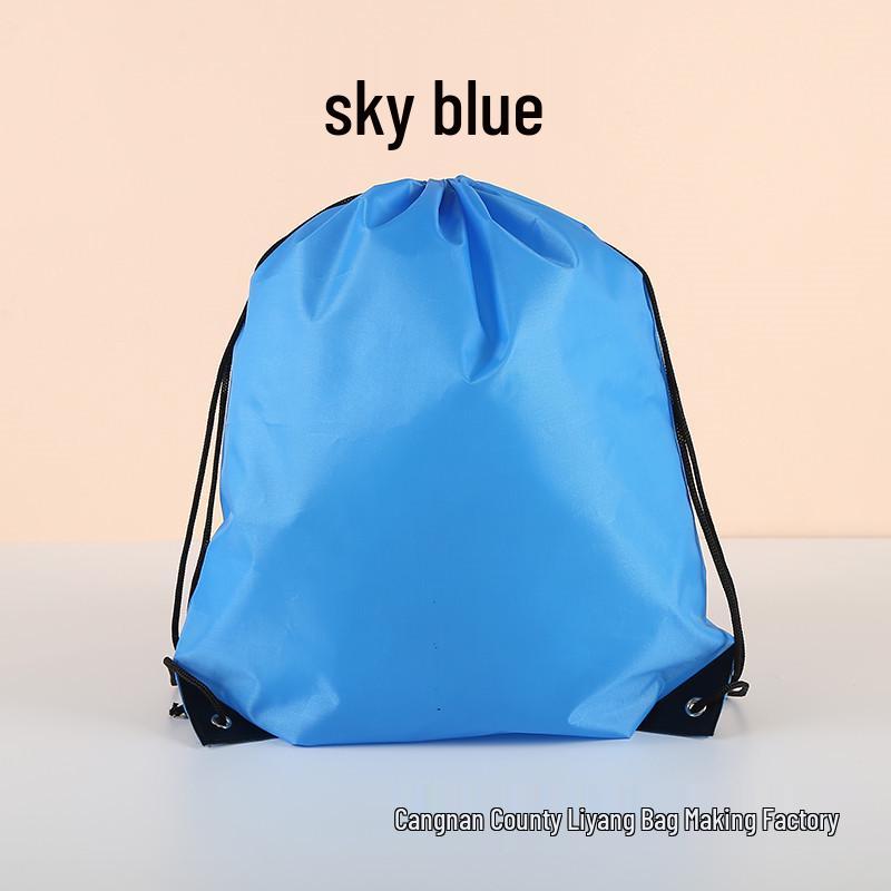 Colorful Polyester Handheld and Shoulder Strap Drawstring Bag for Storage and Sports