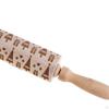 Christmas Embossed Wooden Rolling Pin Engraved Embossing for Baking Fondant