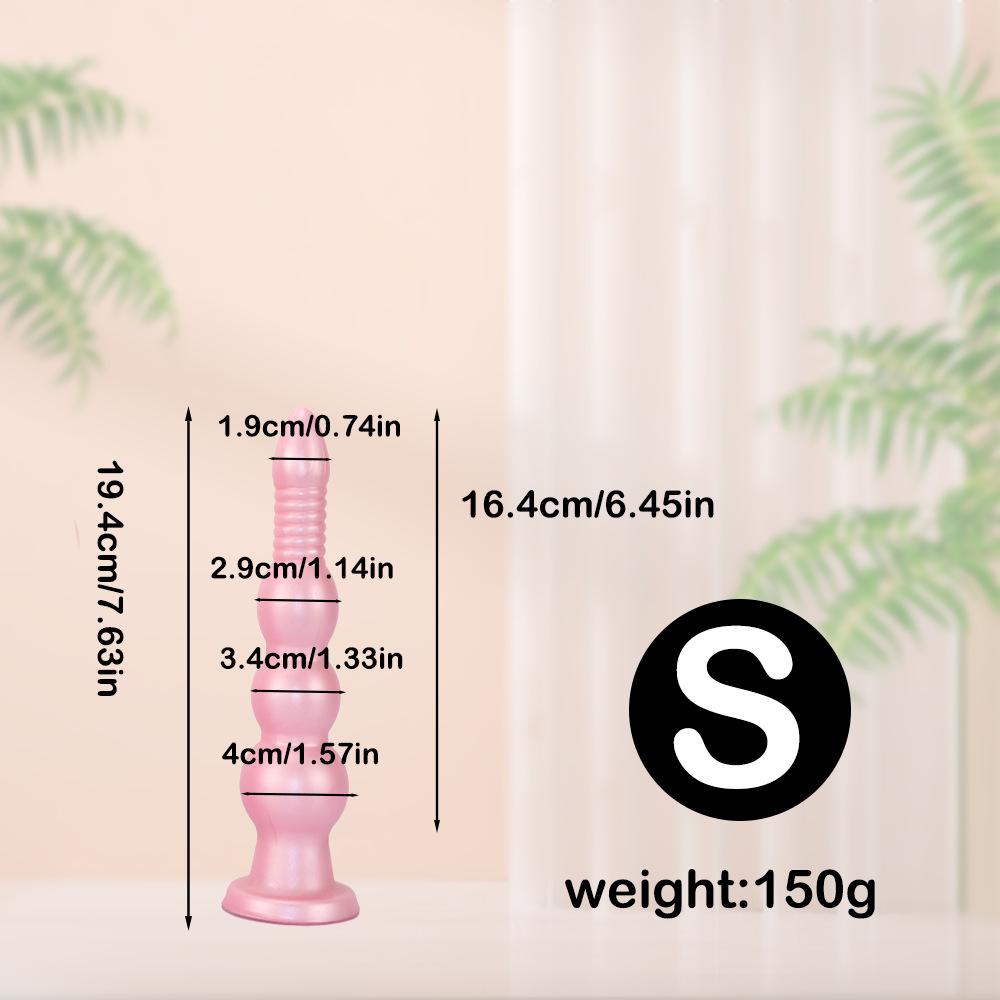 Silicone Threaded Ultra-Long Thick Anal Plug and Dilator for Women - Wearable Fake Penis Sex Toy