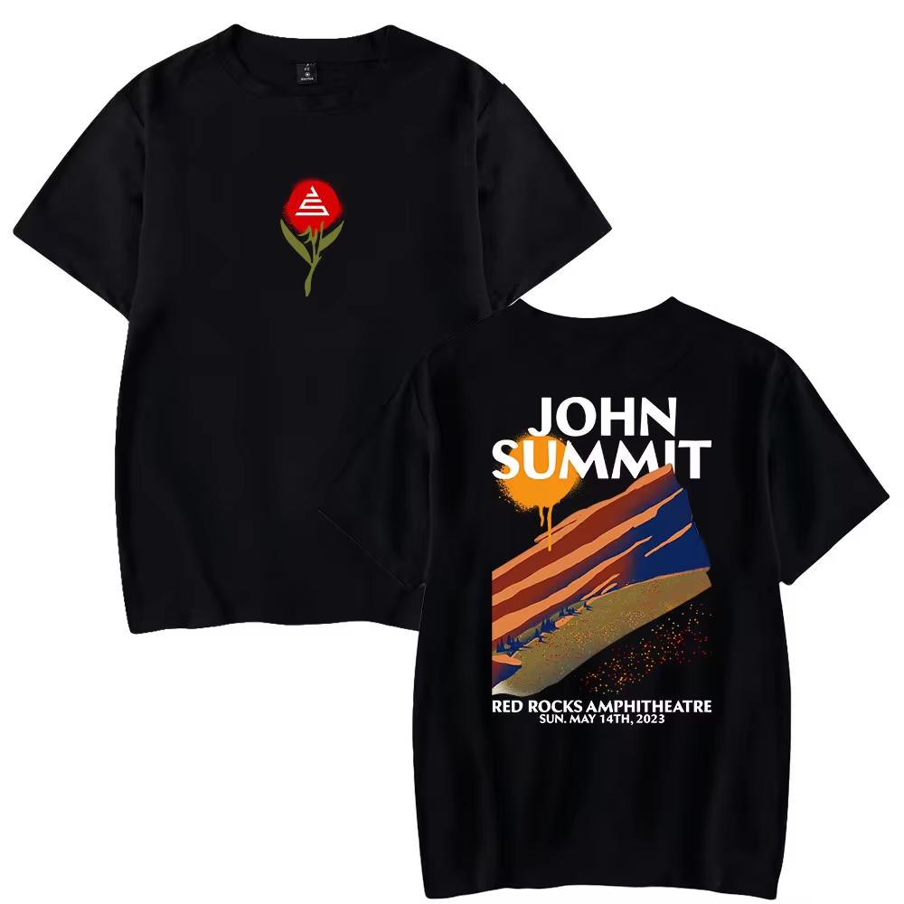 John Summit Tričko Tour Crewneck Streetwear Trička Ženy Muži Hip Hop Unisex Móda Oversized Ležérní Harajuku Topy Krátký Rukáv