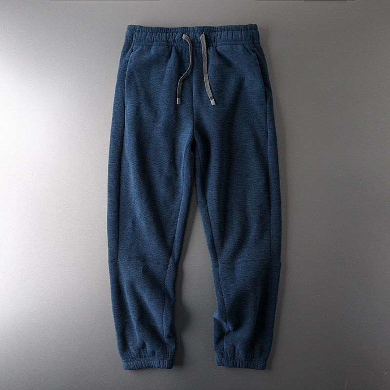 Polar Fleece Casual Thickening Sportswear Sweatshirt Set Pants Blue 2XL