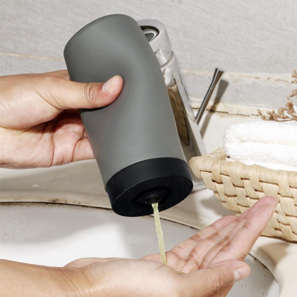 

Shampoo Conditioner Dish Soap Dispenser Refillable Reusable Washing up Liquid Dispenser Leakproof Silicone сірий